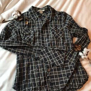 Sans Souci windowpane plaid button down
